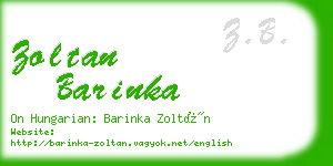 zoltan barinka business card